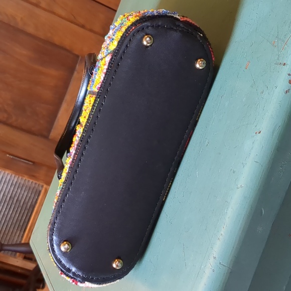 Vintage Needlepoint Beaded Crystal Handbag - Picture 5 of 16